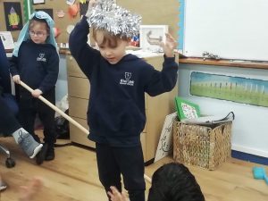 In RE we read the Annunciation Story and then took turns to act the story out. We talked about how Mary would have felt and if we would have said 'yes'.
