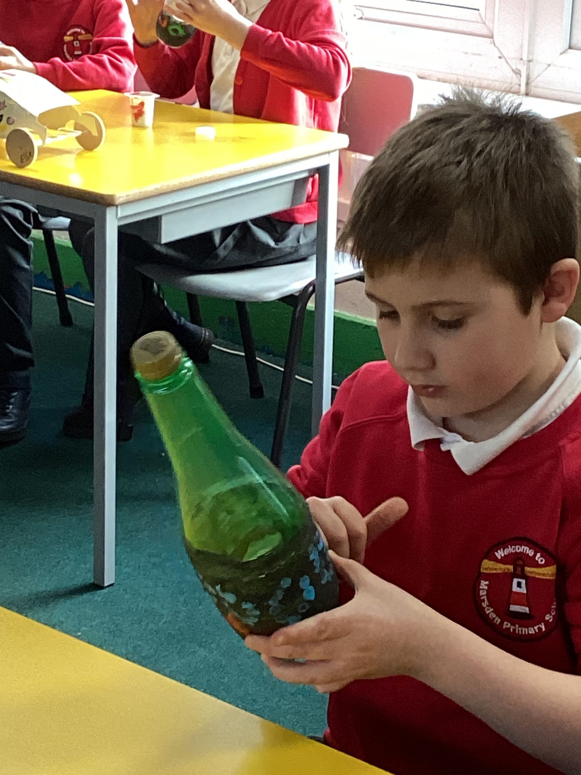 Year 4 making maracas from recycled materials Marsden Primary School