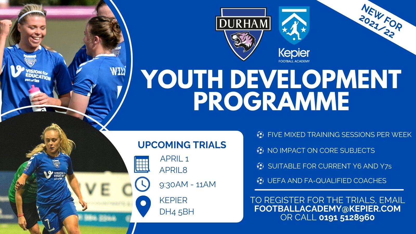 Durham Women Football Club Youth Development Programme Kepier School