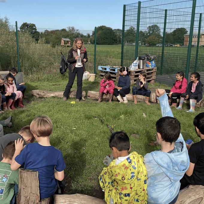 Pupils taking part in forest school activities