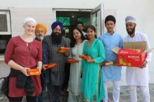THE STUDENTS COLLECTED MONEY AMONGST THEMSELVES AND BOUGHT SWEETS FOR THE TEACHERS AND STAFF MEMBERS.