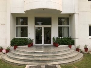 THE ENTRANCE TO THE GIRLS DORM WITH THE NEW WINDOWS AND DOORS