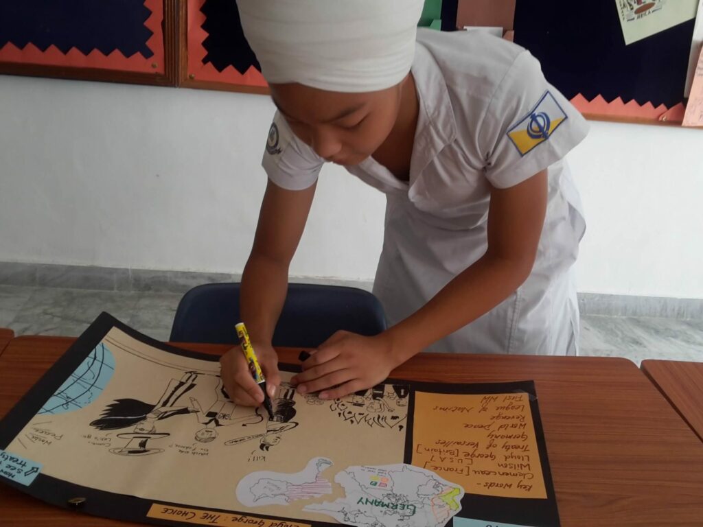 Miri Piri Academy day school students engaged in academic activities