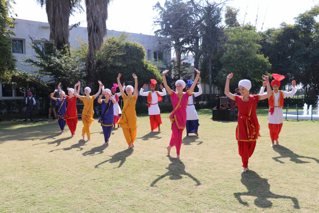 Boarding students from Miri Piri Academy Amritsar playing basketball