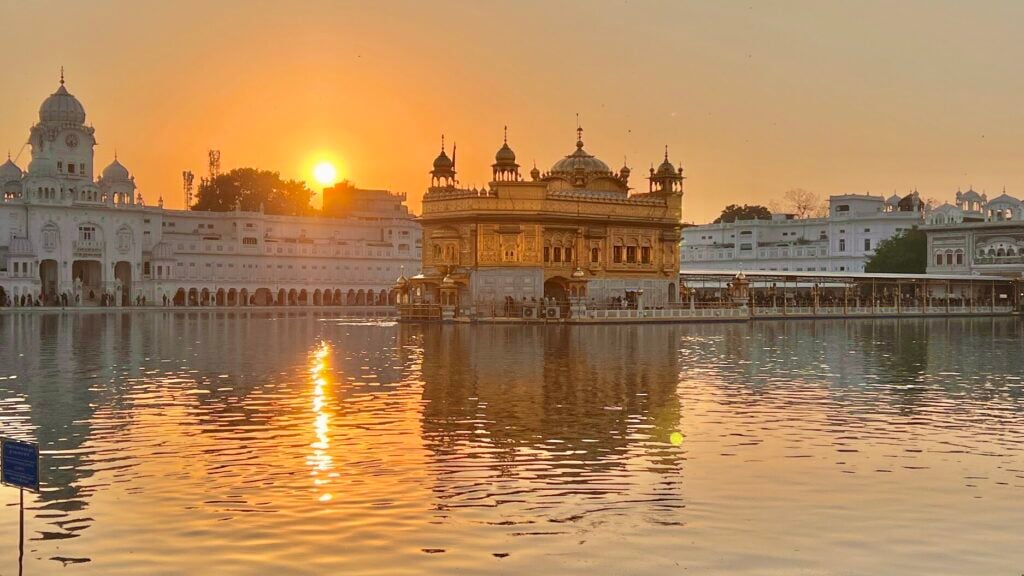 Scenic view of the magnificent Golden Temple Amritsar Punjab