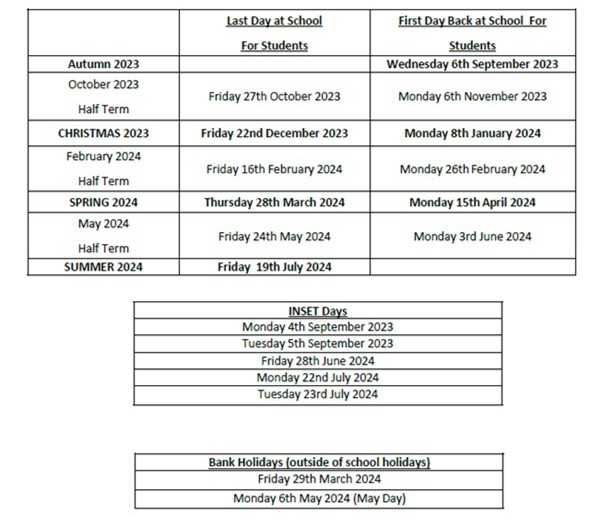 Calendar and term dates | Murray Park