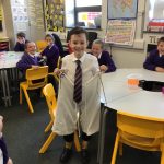 Children in class dressing as vikings
