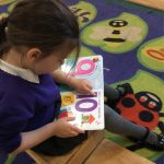 Children reading numbers