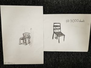 Drawings of chairs by pupils