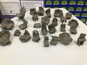 Clay chairs by pupils