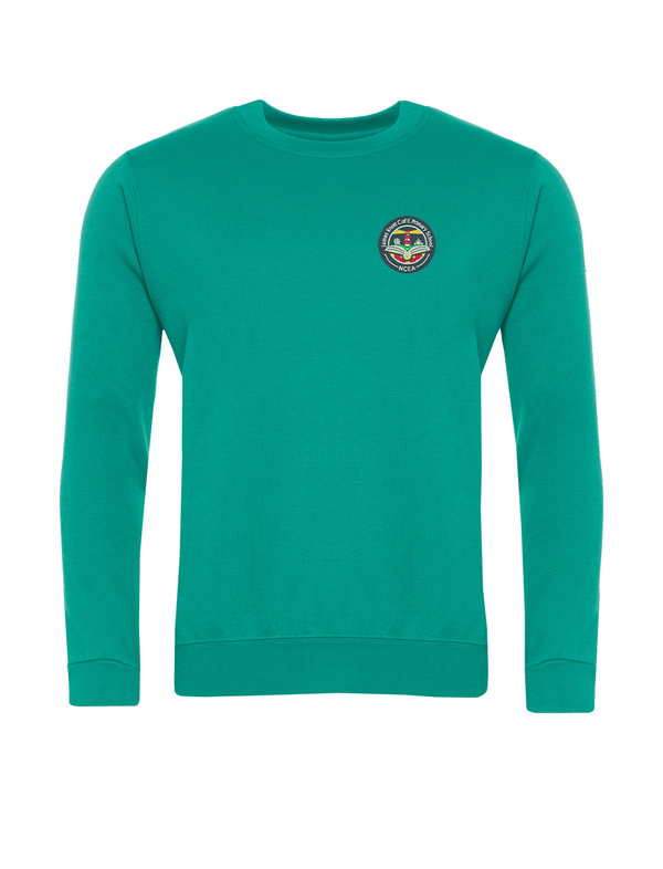Green jumper with logo