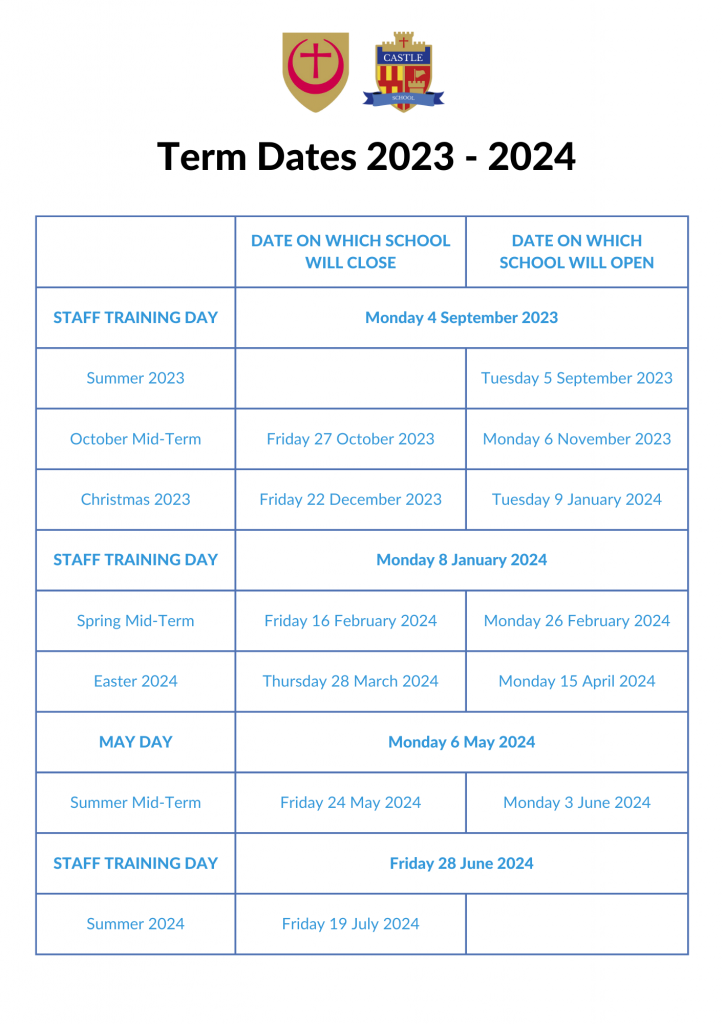 Term Dates | NCEA Castle School