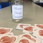 Change jar and red heart drawings