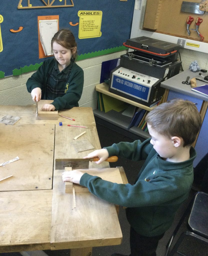 Children doing woodwork