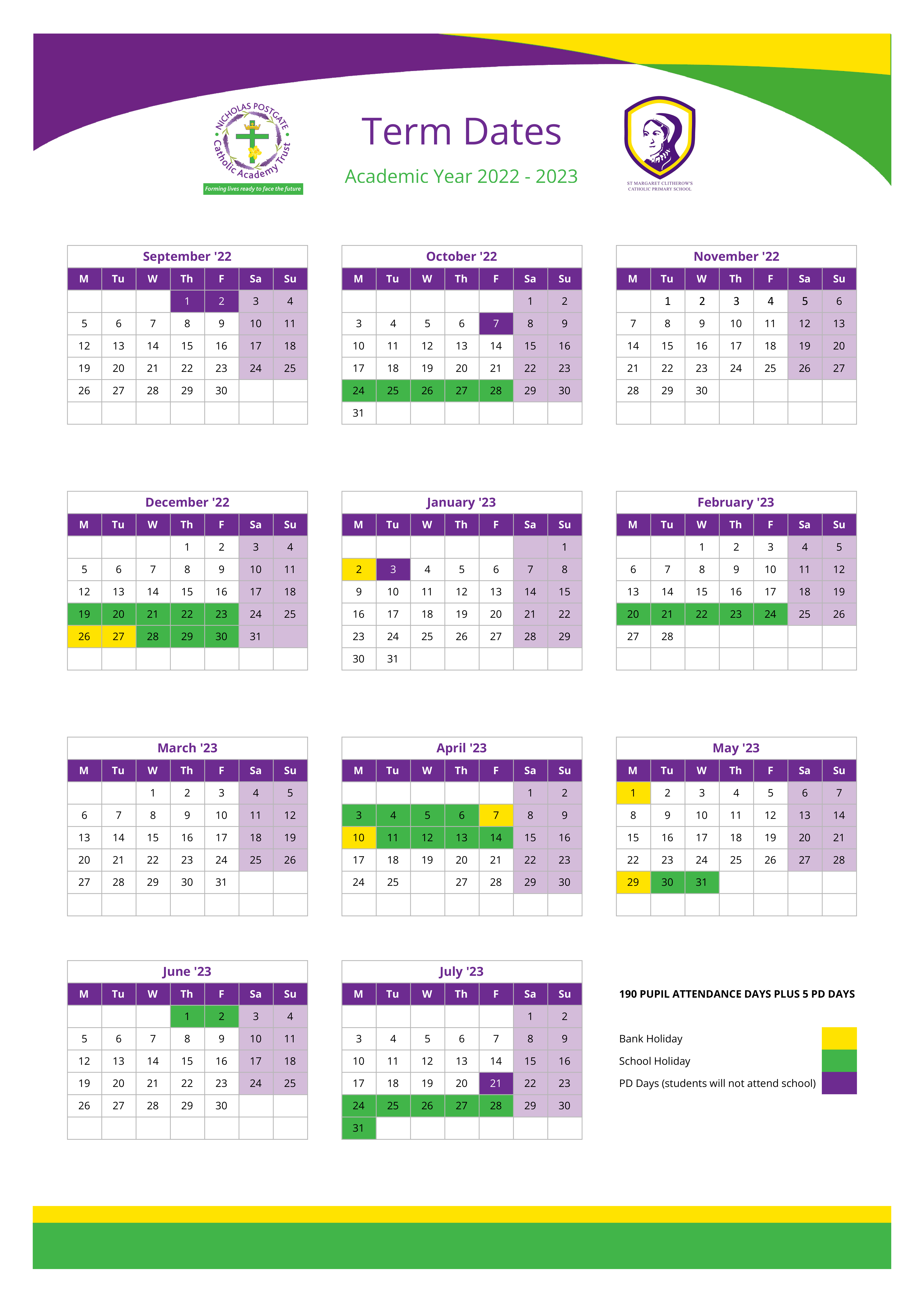 Term Dates 2022-2023