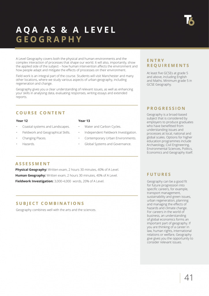 AQA AS & A Level Geography | T6