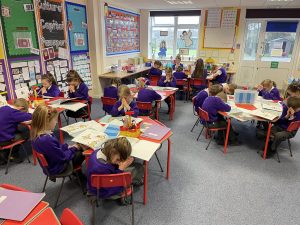 Children from St Bernadette's Catholic Primary School in Nunthorpe praying for peace