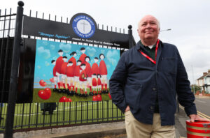 Artist Mackenzie Thorpe's visit to Sacred Heart Catholic Primary School in Middlesbrough – Photos by Chris Booth