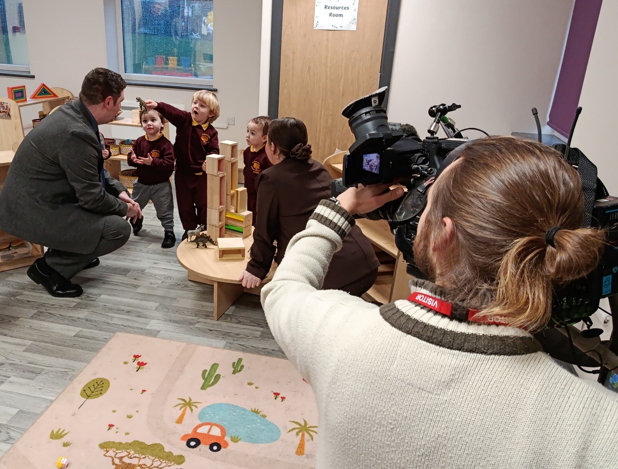 A BBC crew also came along to interview Mayor Cooke for its weekend politics programme