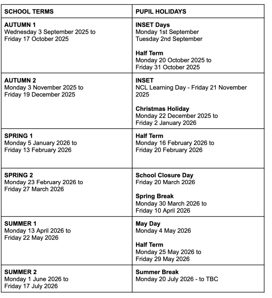Term Dates – Portway Primary School