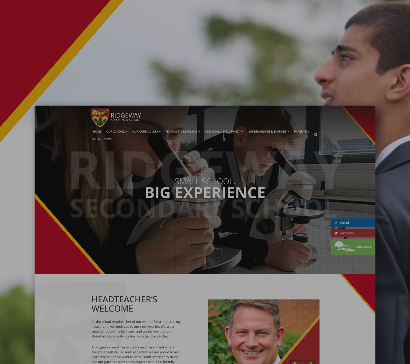 Ridgeway Secondary School website designed by Realsmart