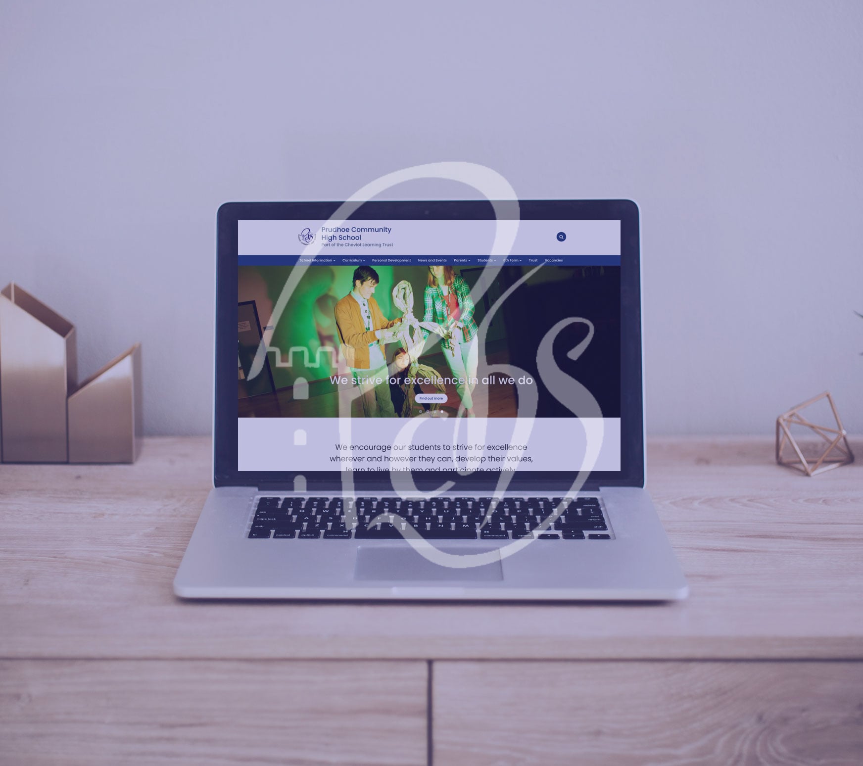 Prudhoe Community High School website designed by Realsmart