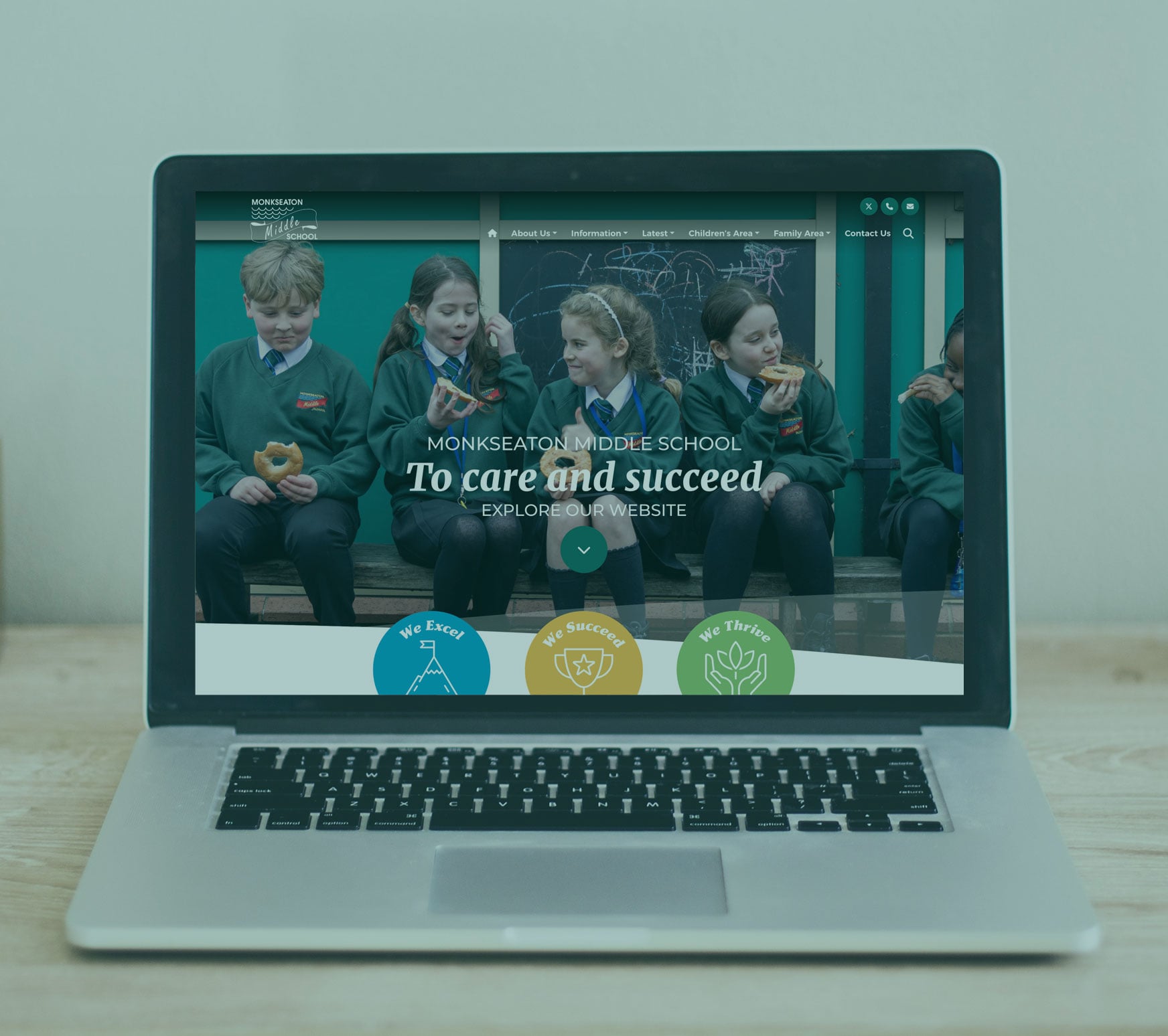 Monkseaton Middle School website designed by Realsmart