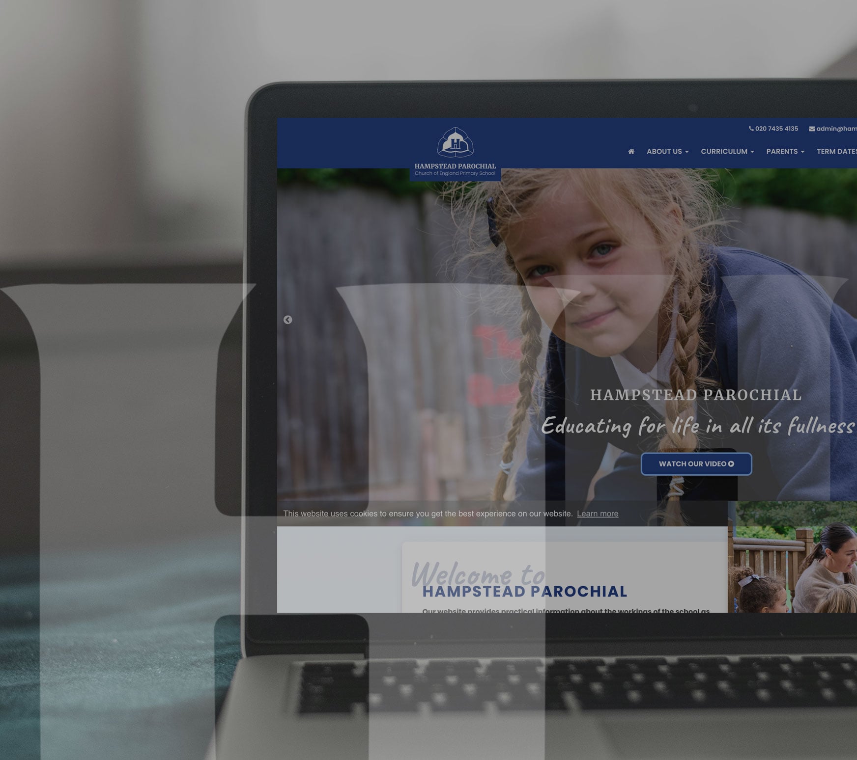 Hampstead Parochial Primary School website designed by Realsmart