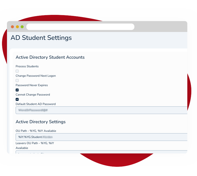 an image showing part of the Active Directory sync interface