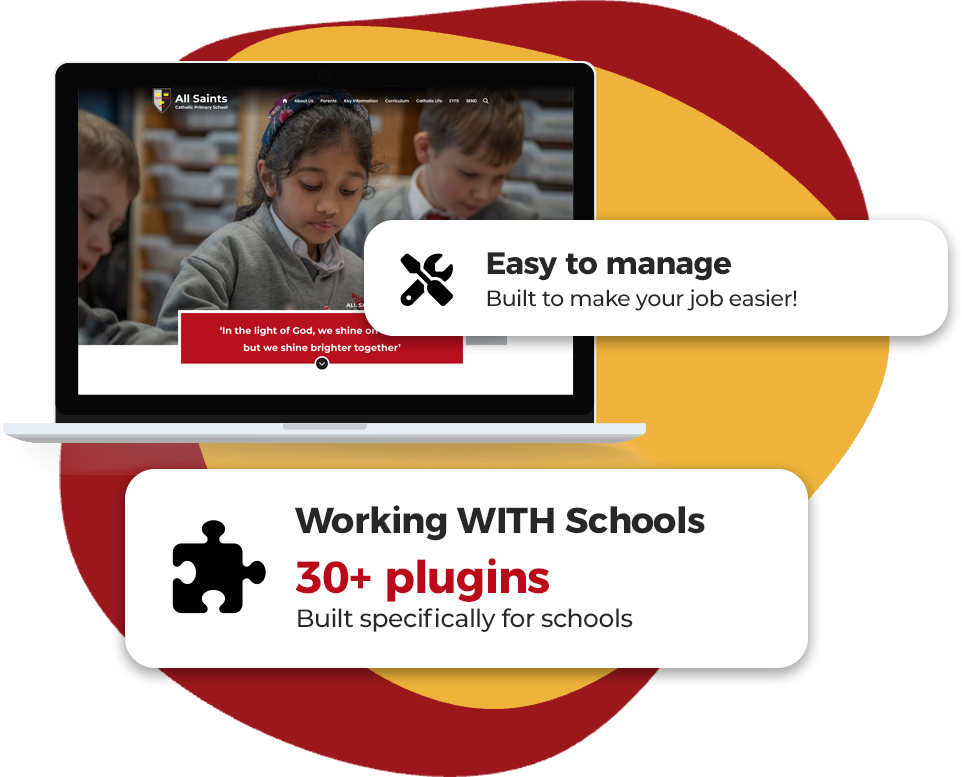 graphic showing our latest design work on school websites