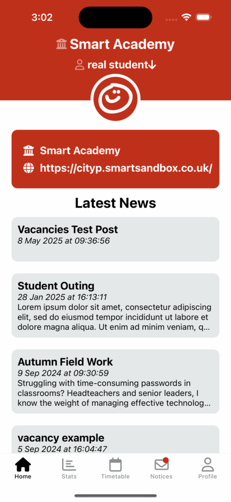Showcase of the Smart Parents Communications App
