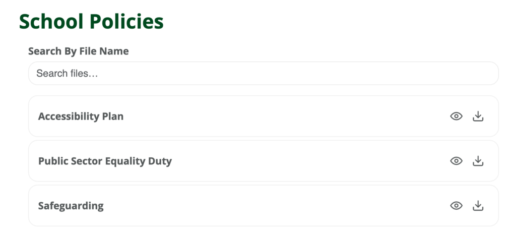 screenshot of the policy manager