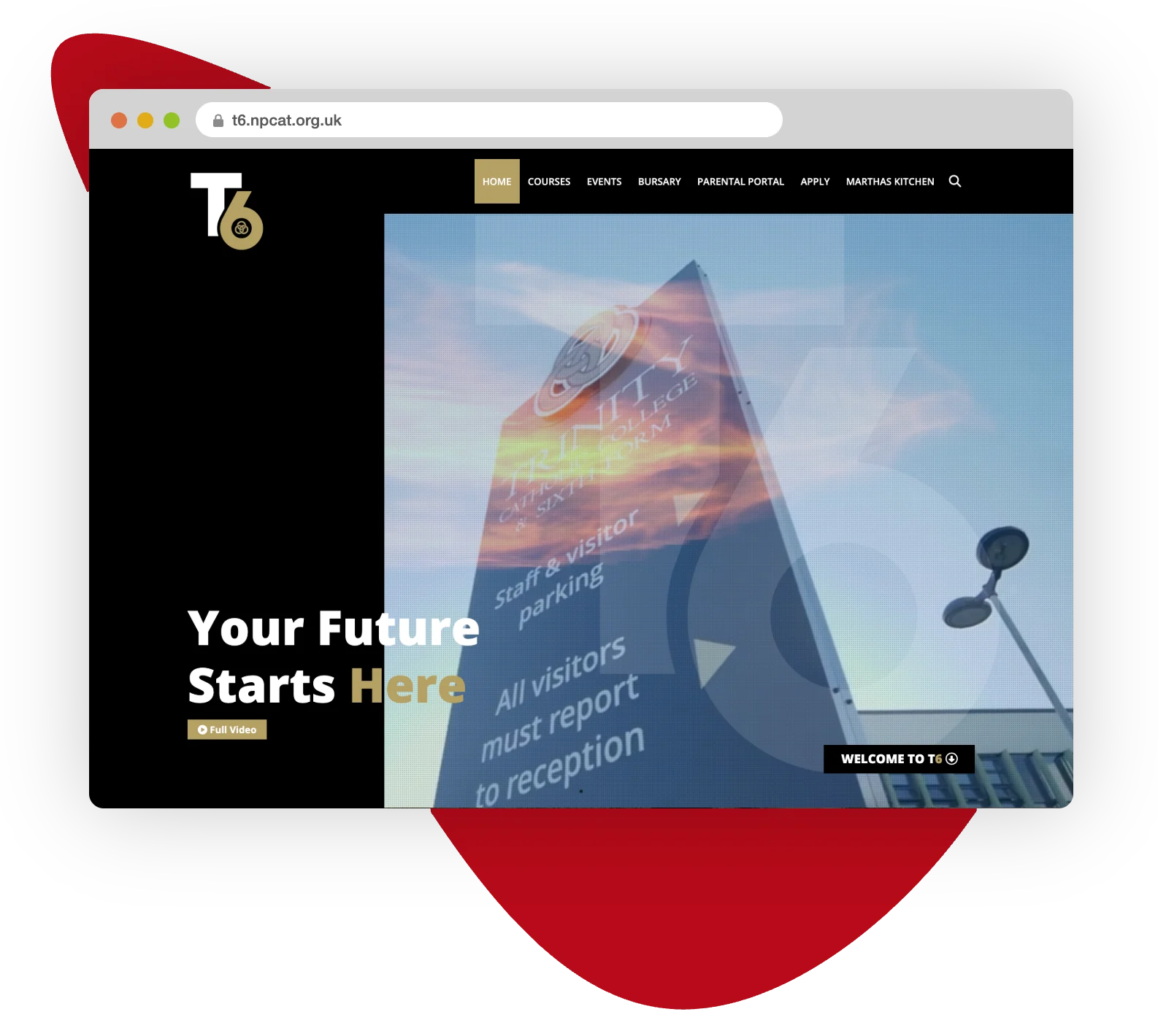 Sixth form website design by Realsmart