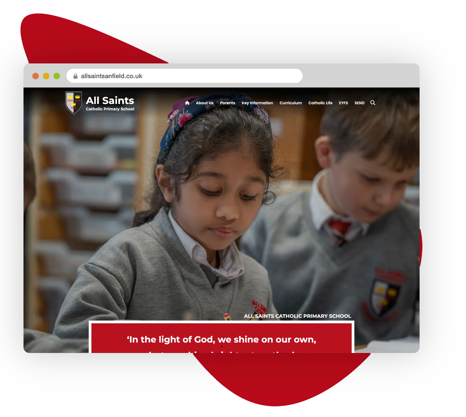 All Saints Anfield primary school website designed by Realsmart