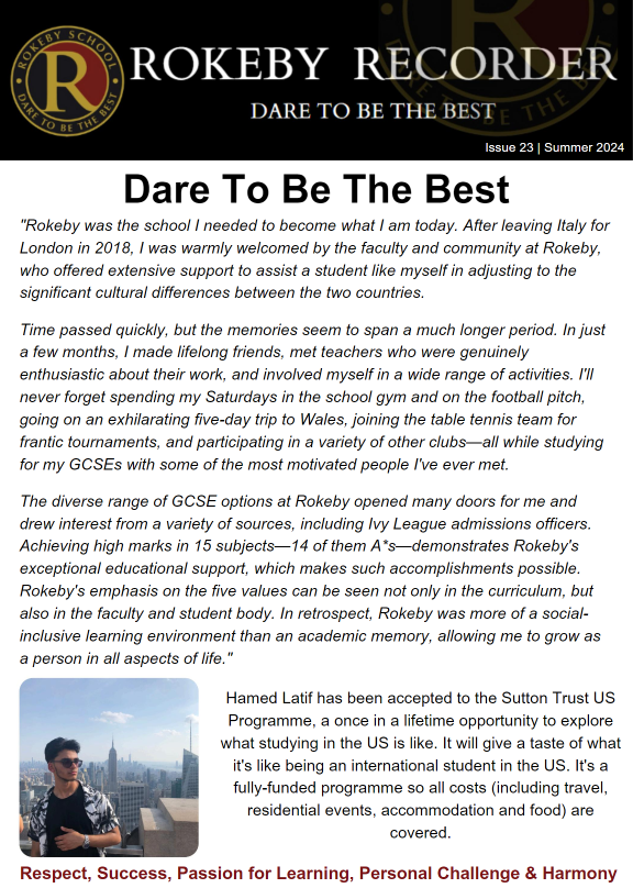 Ada Rokeby Latest News | Rokeby Recorder | Rokeby School Newham