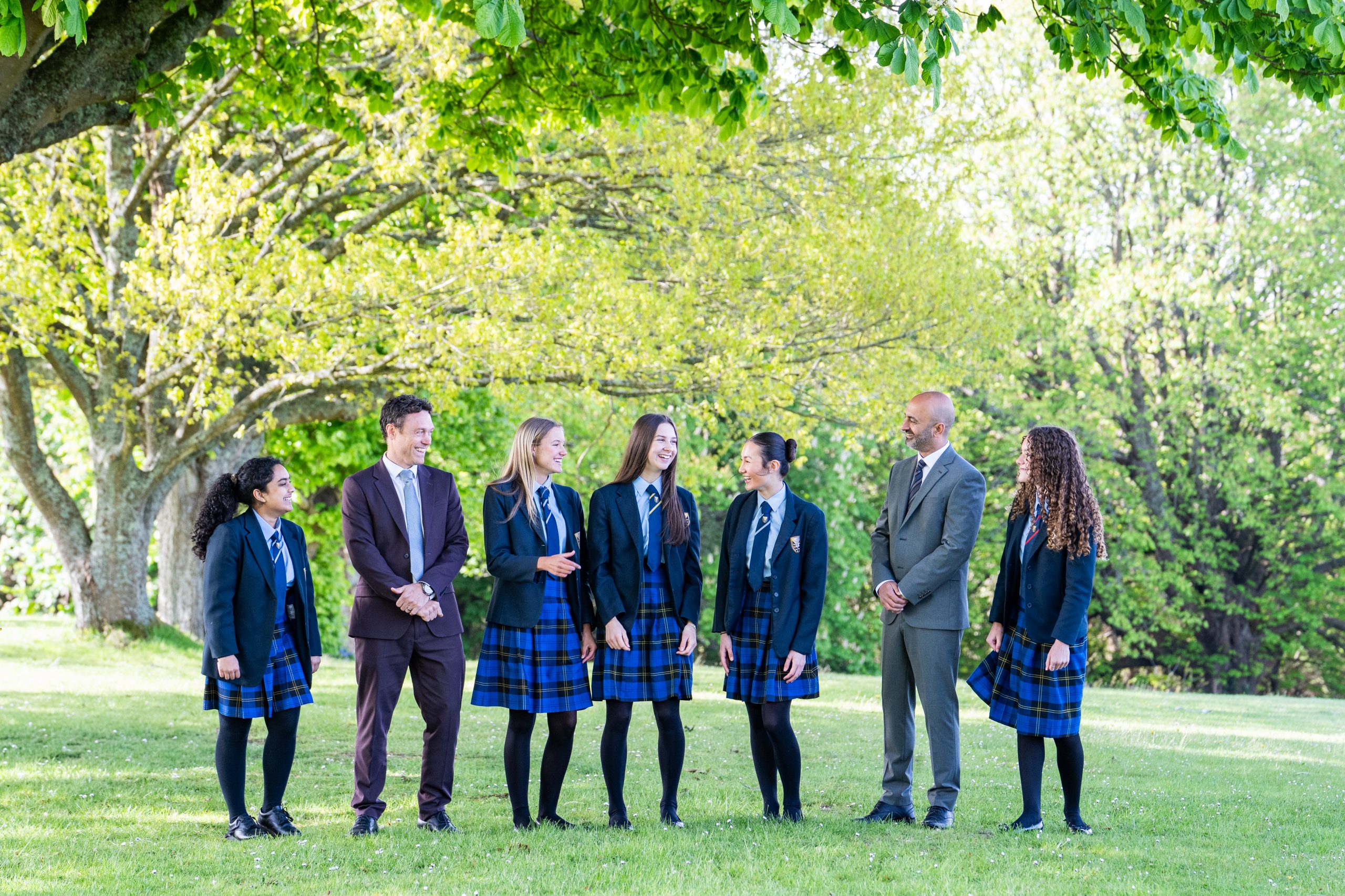Senior students from Warden Park Secondary Academy with the Headteacher and Assistant Headteacher
