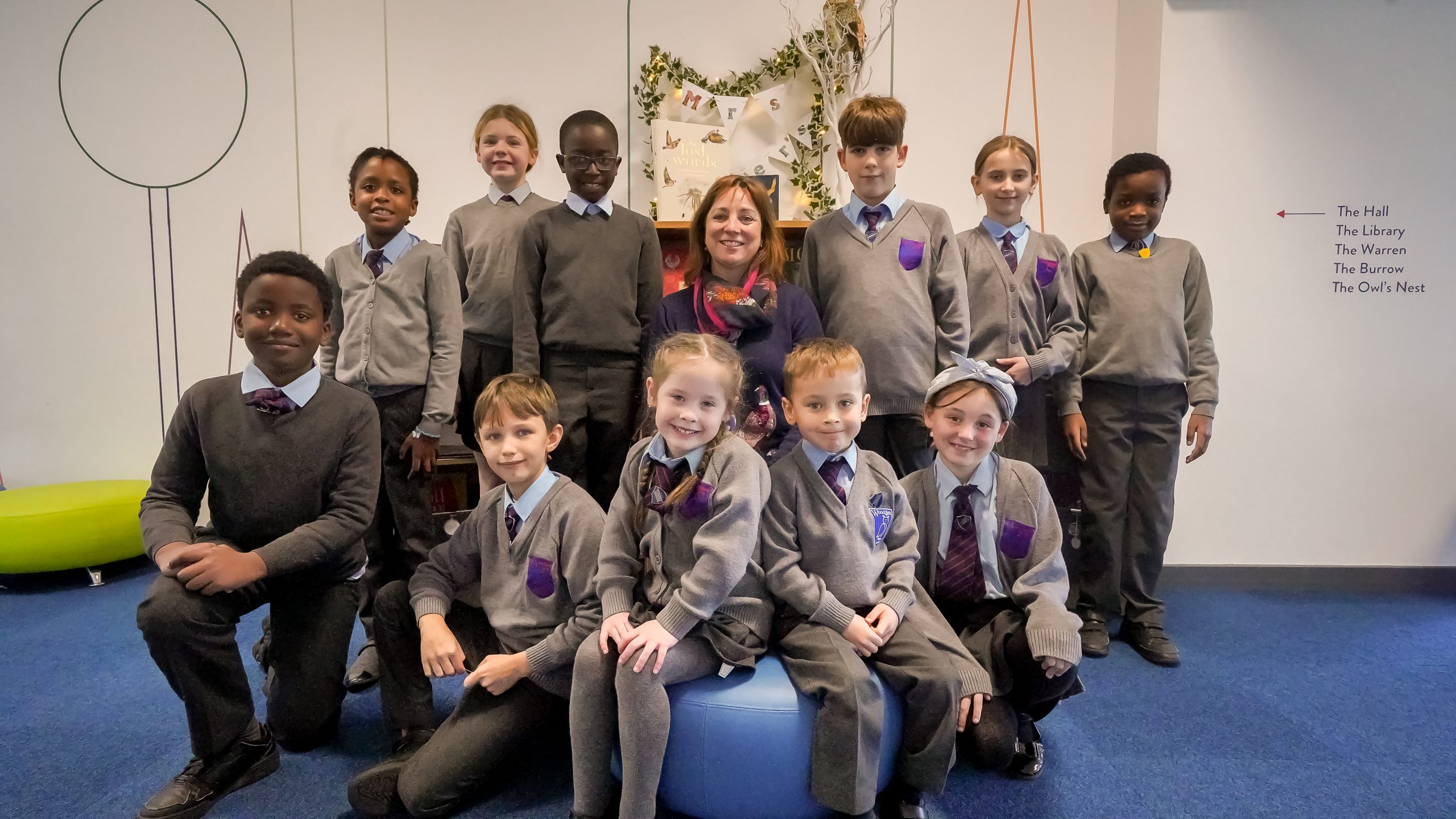 Pupils from Woodgate Primary Academy and their Headteacher, Sarah Neller