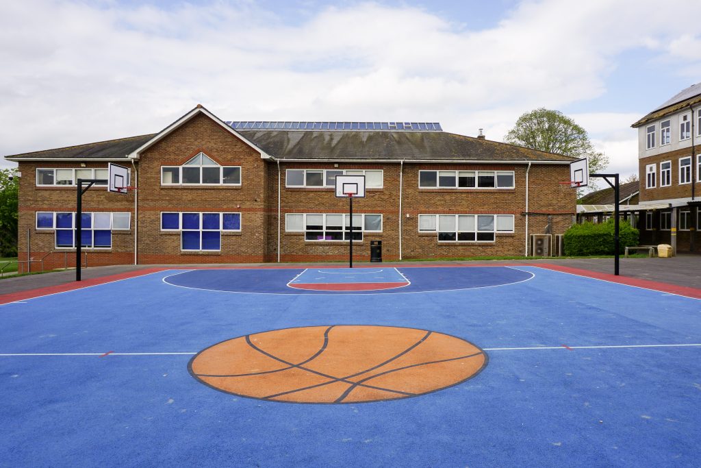 Basketball court at Warden Park Secondary Academy