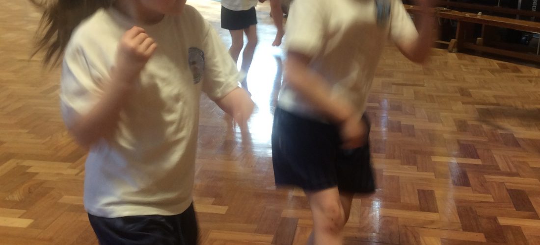 Children dancing in PE