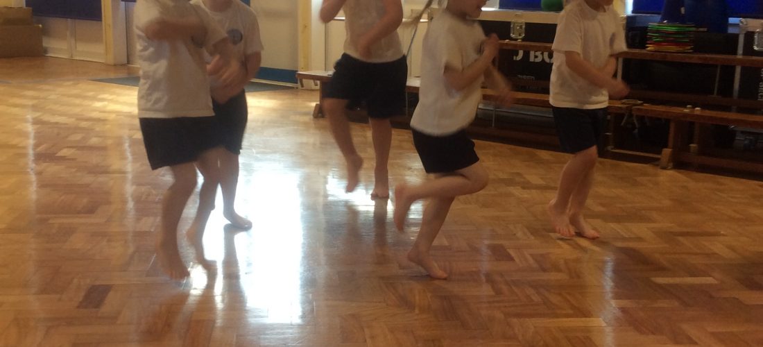 Children dancing in PE