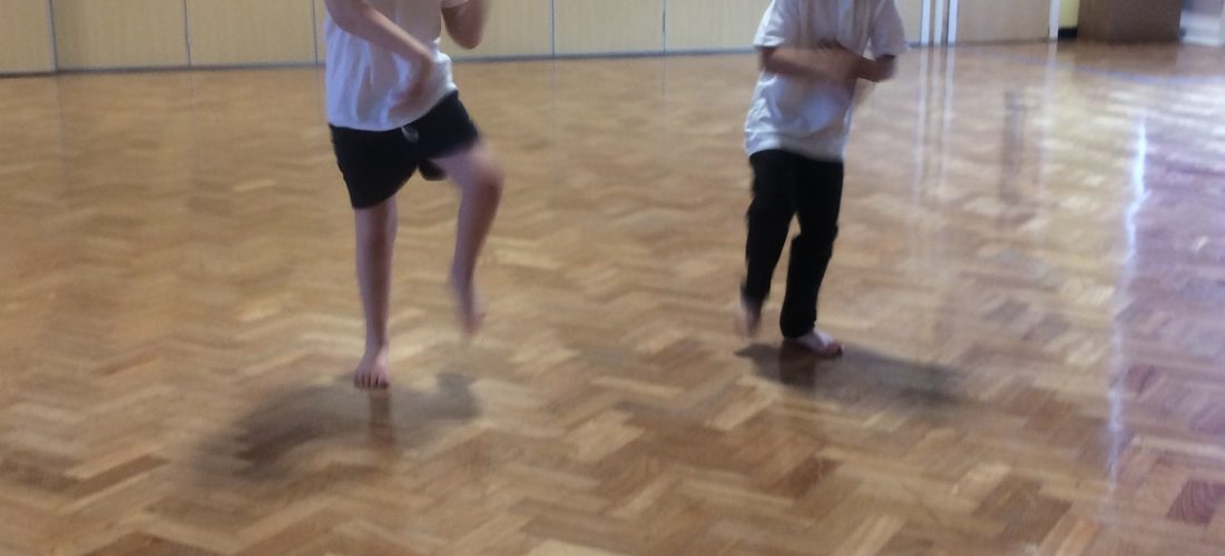 Children dancing in PE