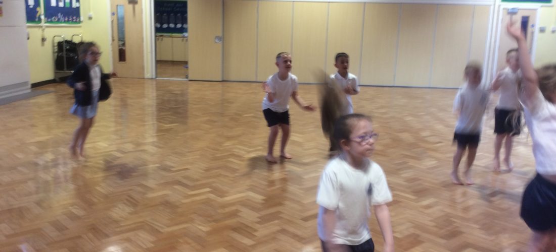 Children dancing in PE