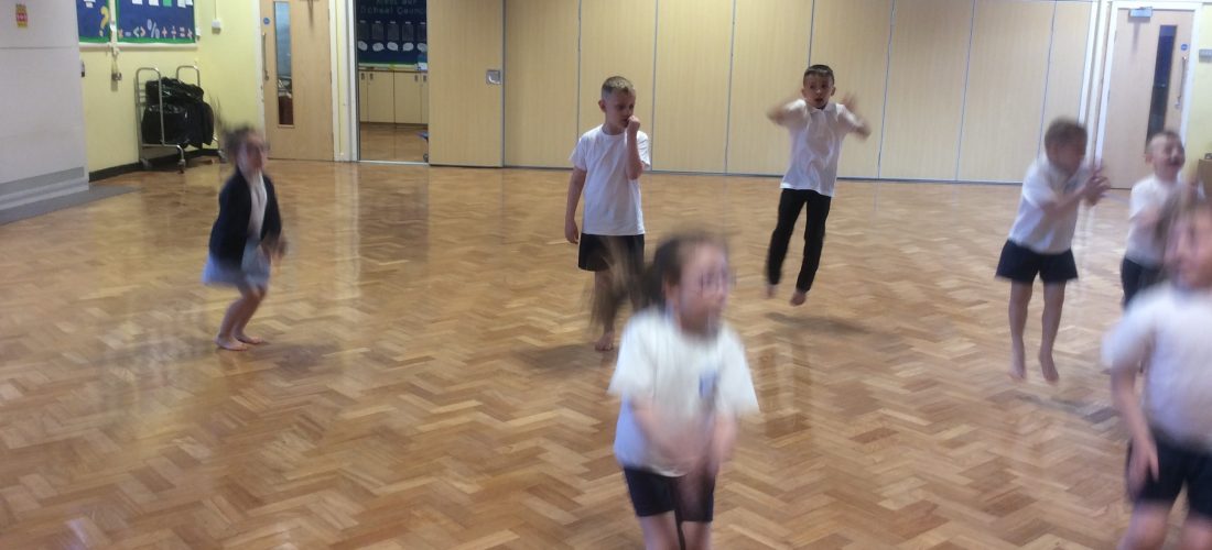 Children dancing in PE