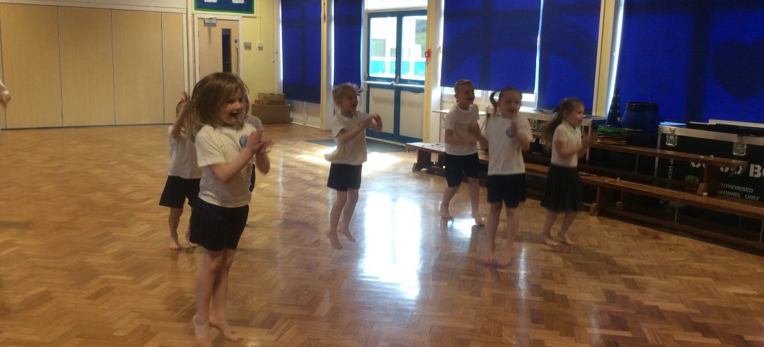 Children dancing in PE