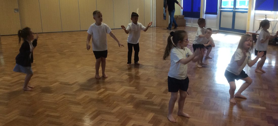Children dancing in PE