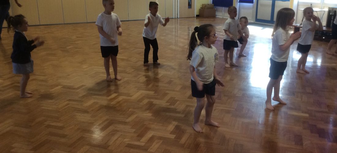 Children dancing in PE