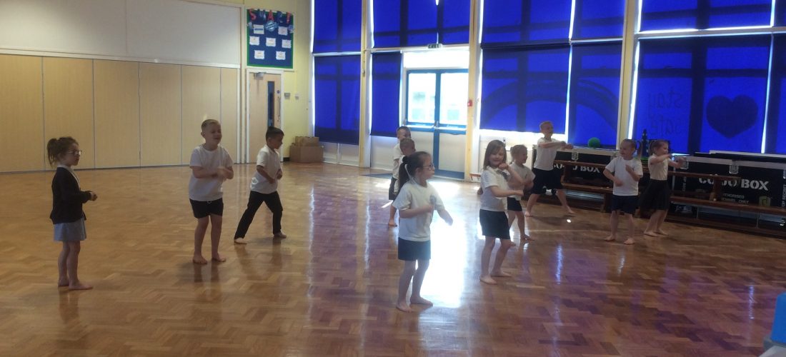 Children dancing in PE