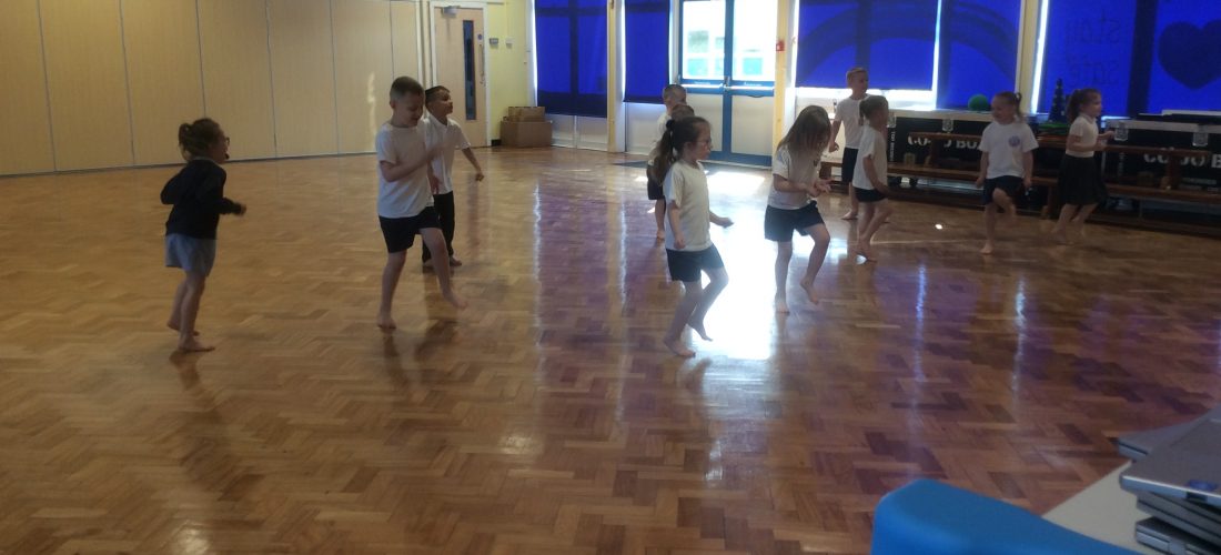 Children dancing in PE