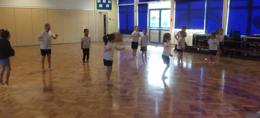 Children dancing in PE