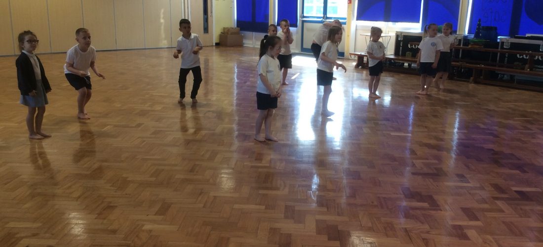 Children dancing in PE
